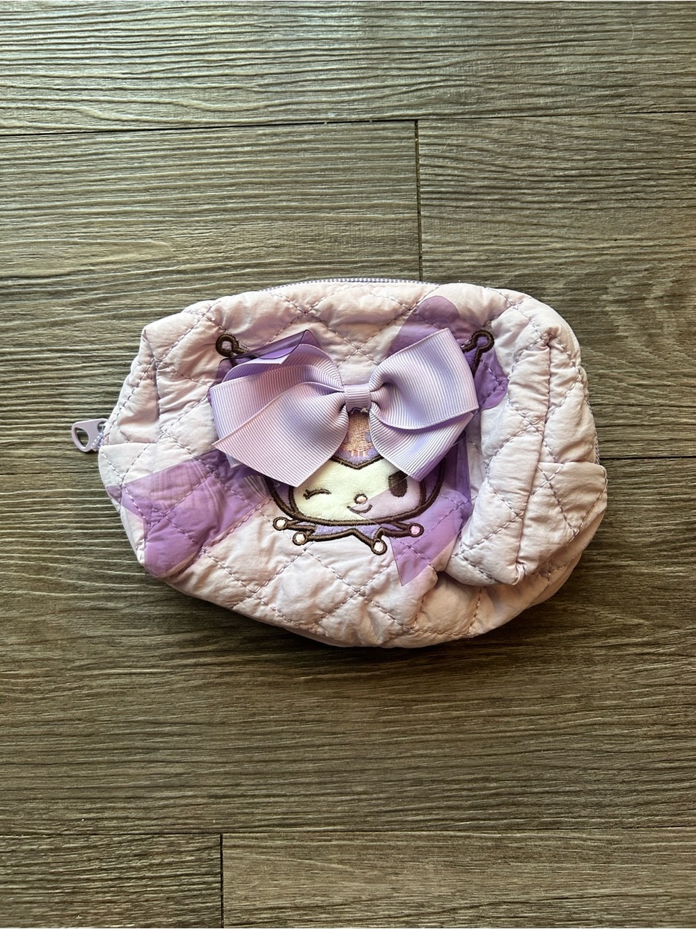 Kuromi Quilted Bow Cosmetic Pouch